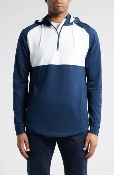 Swannies Logan Colorblock Half Zip Hoodie In Midnight Navy