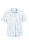 Swannies Louie Flag Print Golf Polo In White