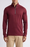 Swannies Lukas Quarter Zip Waffle Golf Pullover In Maroon