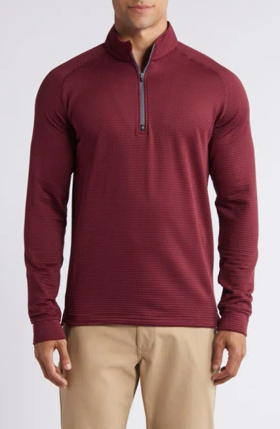 Swannies Lukas Quarter Zip Waffle Golf Pullover In Maroon