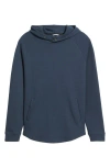 Swannies Luke Hooded Cotton Blend Performance Pullover In Blue