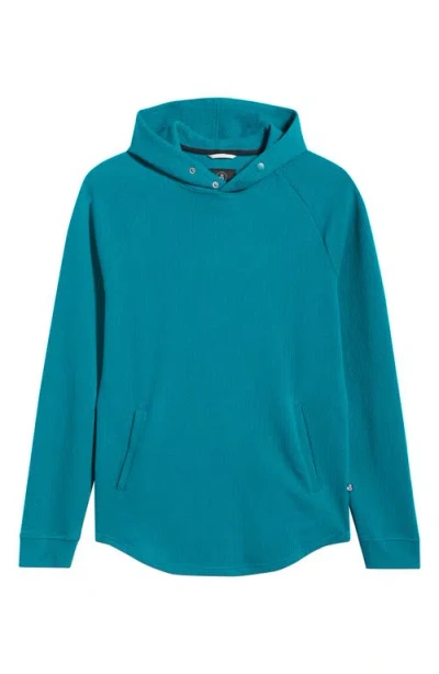Swannies Luke Hooded Cotton Blend Performance Pullover In Blue