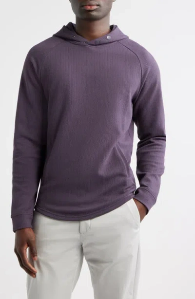 Swannies Luke Hooded Cotton Blend Performance Pullover In Purple