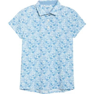 Swannies Melissa Print Golf Polo In Blue