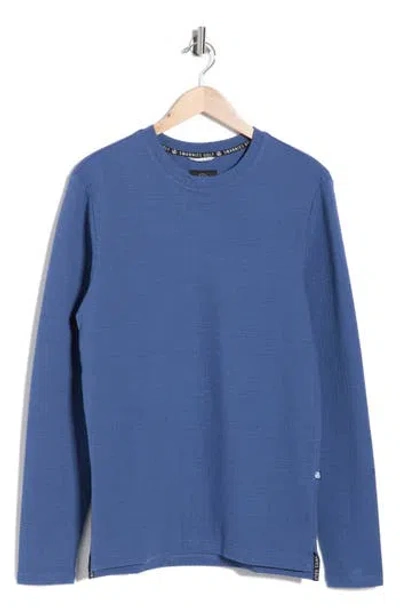 Swannies Mitch Textured Knit Crewneck Top In Blue