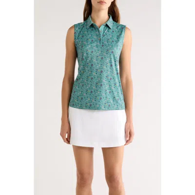 Swannies Natalie Sleeveless Golf Polo In Blue