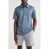 Swannies O'leary Bobber Print Performance Golf Polo In Blue