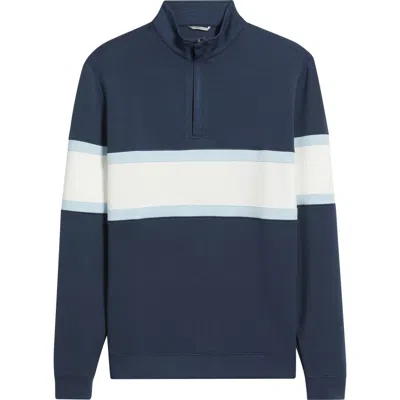 Swannies Owen Chest Stripe Golf Quarter Zip In Blue