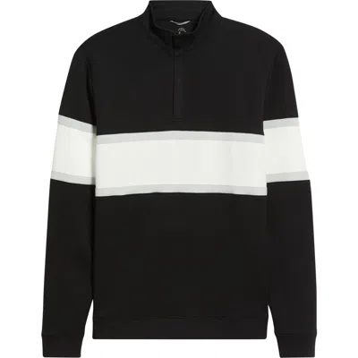 Swannies Owen Chest Stripe Golf Quarter Zip In Black