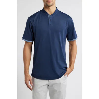 Swannies Pace Blade Collar Piqué Polo In Midnight Navy