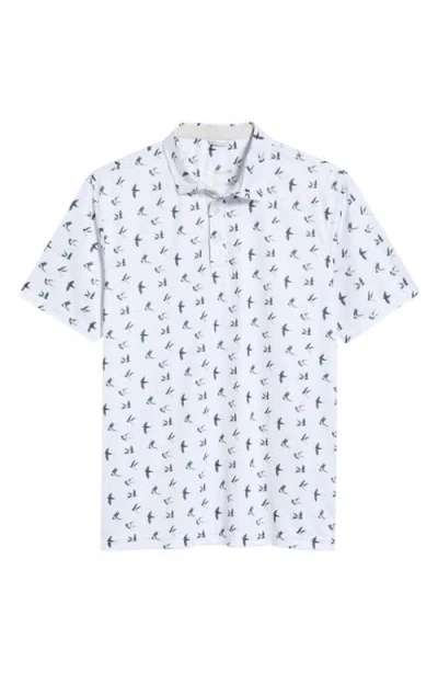 Swannies Peak Bird Print Performance Golf Polo In Multi