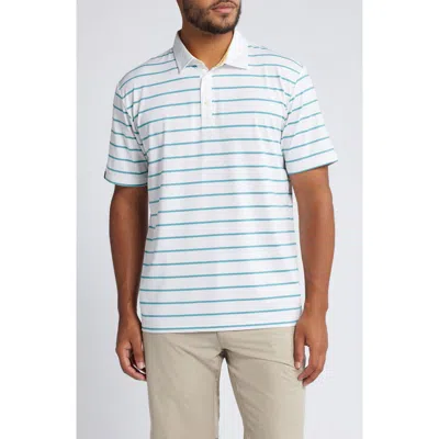 Swannies Pete Stripe Golf Polo In Pacific