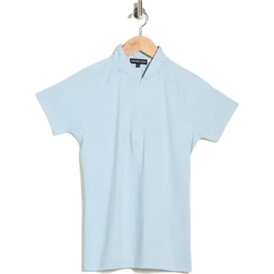 Swannies Quinn Half Zip Knit Polo In Blue