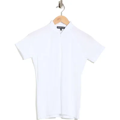 Swannies Quinn Half Zip Knit Polo In White