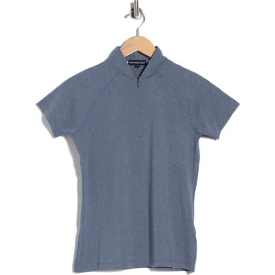 Swannies Quinn Half Zip Knit Polo In Blue