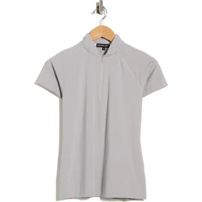 Swannies Quinn Half Zip Knit Polo In Gray