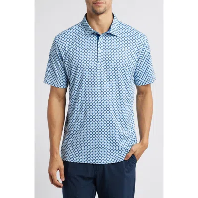 Swannies Rae Medallion Print Golf Polo In Sky