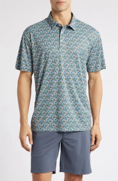Swannies Ridge Floral Golf Polo In Graphite