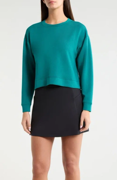 Swannies Sienna Crop Performance Sweatshirt In Green