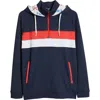Swannies Ski Print Colorblock Half Zip Hoodie In Navy