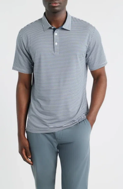 Swannies Smith Stripe Performance Golf Polo In Gray