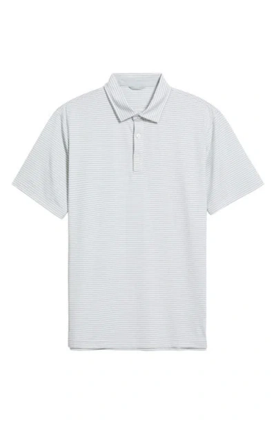 Swannies Smith Stripe Performance Golf Polo In White