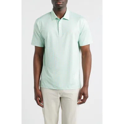 Swannies Springs Leaf Print Performance Golf Polo In Blue