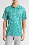 Swannies Summers Floral Golf Polo In Golf Green