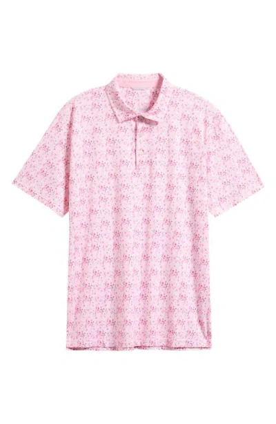 Swannies Sunday Floral Performance Golf Polo In Pink
