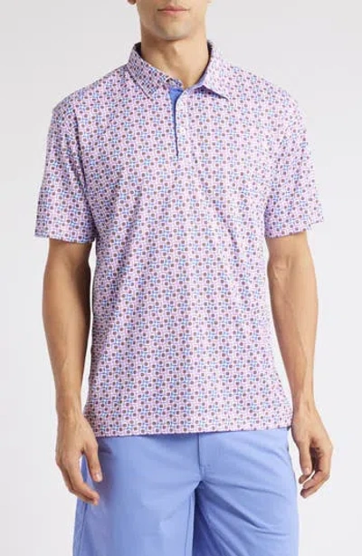 Swannies Sutton Print Golf Polo In Purple