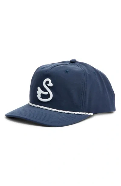 Swannies Swan Brewer Snapback Baseball Cap In Navy-white