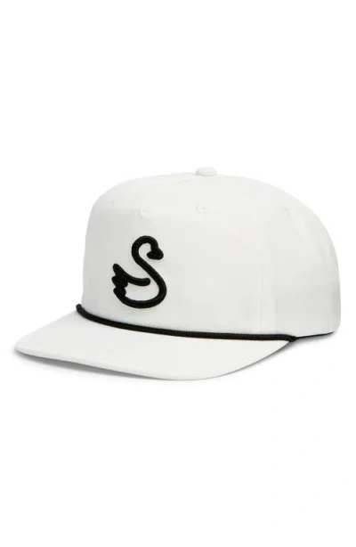 Swannies Swan Brewer Snapback Baseball Cap In Vintage-white-black