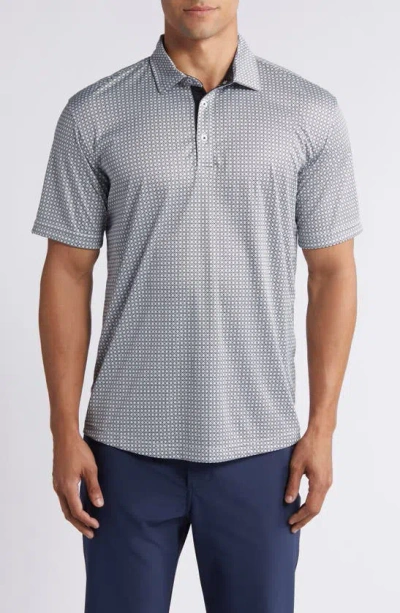 Swannies Tanner Diamond Print Golf Polo In Gray