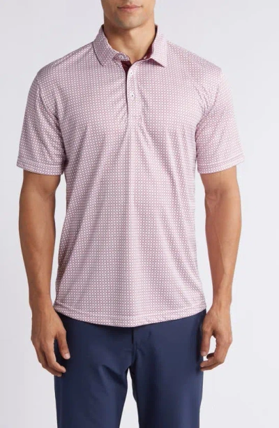 Swannies Tanner Geo Print Performance Golf Polo In Pink