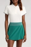 Swannies Tara Tipped Half Zip Polo In Vintage-white