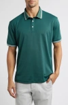 Swannies Thatcher Solid Band Collar Golf Polo In Forest