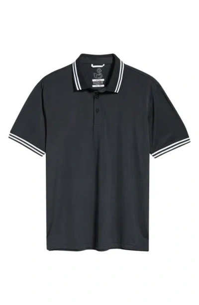 Swannies Thatcher Tipped Performance Polo In Black