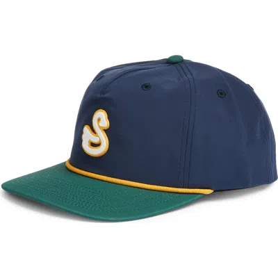 Swannies Tobin Snapback Baseball Cap In Midnight-navy