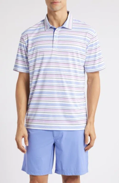Swannies Tracks Stripe Golf Polo In Iris