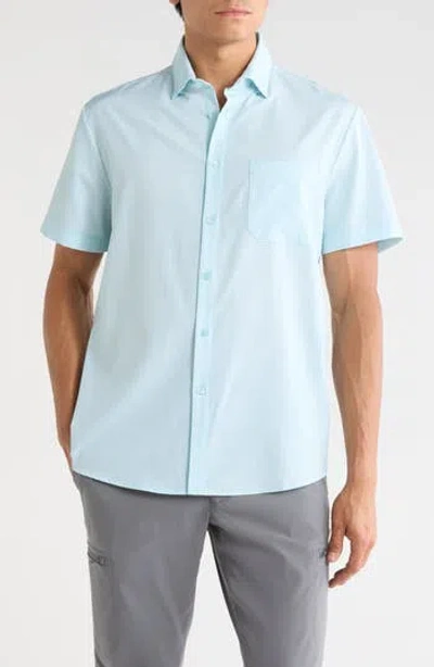 Swannies Tripp Short Sleeve Button-up Golf Shirt In Blue