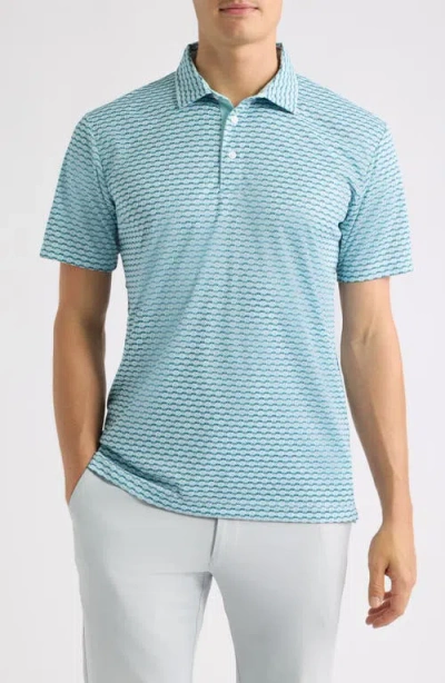 Swannies Valley Geo Print Performance Golf Polo In Multi