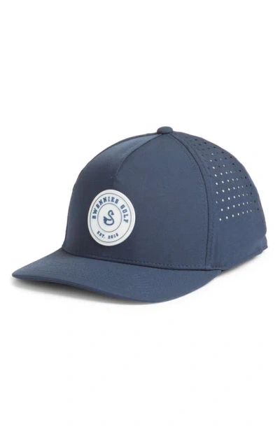 Swannies Wade Ventilated Golf Snapback Baseball Cap In Navy-white