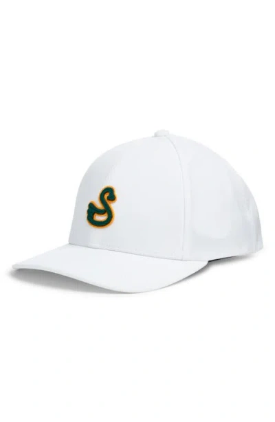 Swannies Zach Snapback Baseball Cap In White