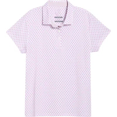 Swannies Zara Geometric Print Piqué Polo In Purple