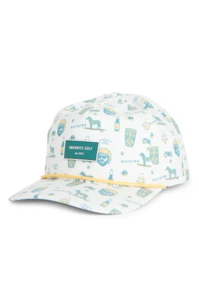 Swannies Zinny Rope Snapback Baseball Cap In White