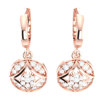 Pre-owned Swarajewel 10k Gold Earrings For Women Round 1/2 Ct Diamond Jk I1 Circle Cluster In White/colorless