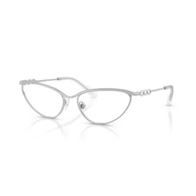 Swarovski 0sk1027 Cat-eye Metal Frame Eyeglasses In Silver