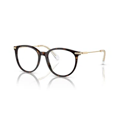 Swarovski 0sk2009 Tortoiseshell-patterned Round Frame Eyeglasses In Black