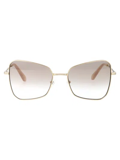 Swarovski Geometric-frame Sunglasses In Gold