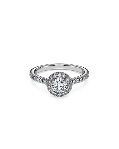 Swarovski 14k White Gold Eternity Certified Lab Grown Diamond Halo Engagement Ring In Metallic